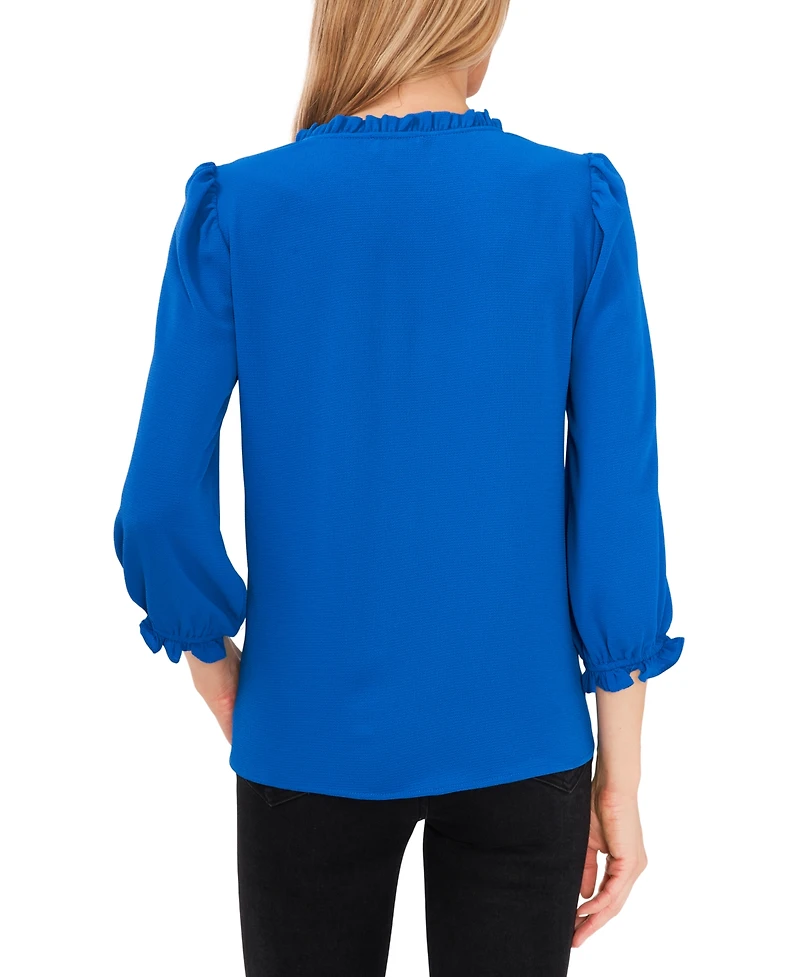 CeCe Women's Ruffled Button-Front 3/4-Sleeve Blouse