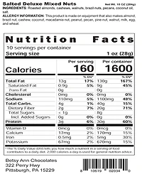 Betsy Ann Chocolates 12oz Fancy Milk Chocolate Meltaways, & 10oz Deluxe Mixed Nuts Gift Bundle, Approximately 112 Pieces