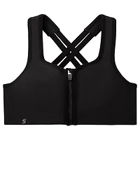 Glamorise Plus Full Figure Zip Up Front Closure Sports Wirefree Bra 9266