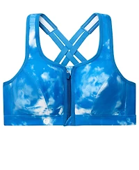 Glamorise Plus Full Figure Zip Up Front Closure Sports Wirefree Bra 9266