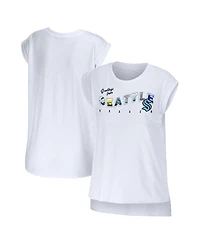 Women's Wear by Erin Andrews White Seattle Kraken Greetings From Muscle T-shirt