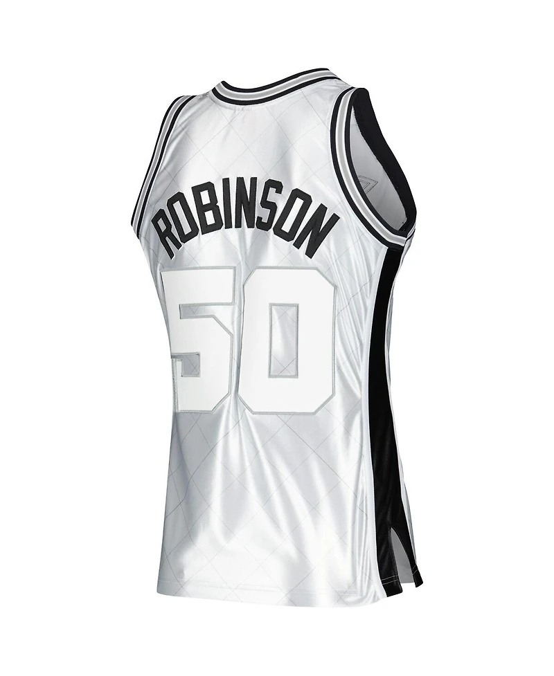 Men's Mitchell & Ness David Robinson Platinum San Antonio Spurs 1998-99 Hardwood Classics 75th Anniversary Swingman Jersey