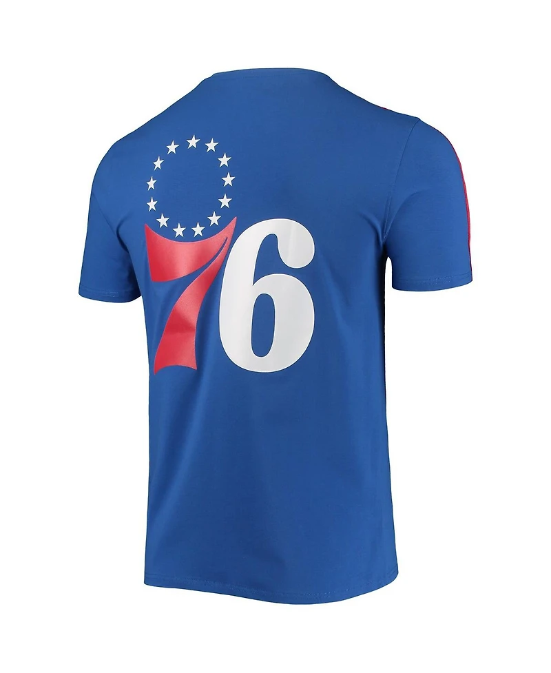 Men's Pro Standard Royal, Red Philadelphia 76ers Mesh Capsule Taping T-shirt
