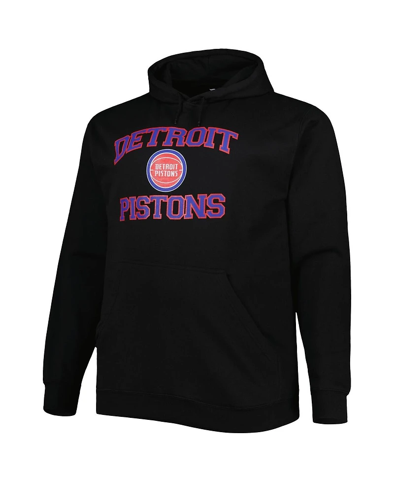 Men's Black Detroit Pistons Big and Tall Heart Soul Pullover Hoodie