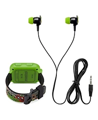 Playzoom Kid's Green Dinosaur Rockstar Silicone Strap Touchscreen Smart Watch 42mm with Earbuds Gift Set