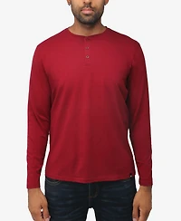 X-Ray Men's Soft Stretch Henley Neck Long Sleeve T-shirt