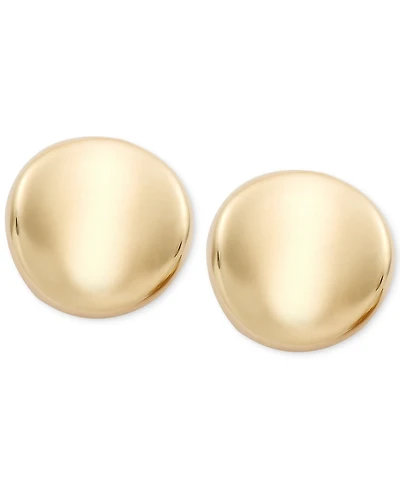 Dapped Disc Stud Earrings Set 14k White or Rose Gold (10mm)