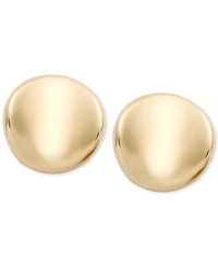 Dapped Disc Stud Earrings Set 14k White or Rose Gold (10mm)