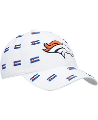 Women's '47 White Denver Broncos Confetti Clean Up Adjustable Hat