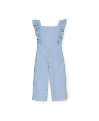 Hope & Henry Baby Girls Wide Leg Short Ruffle Sleeve Jumpsuit