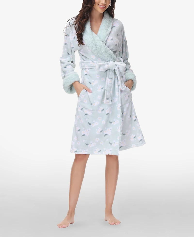 Ink+Ivy Women's Printed Plush Robe