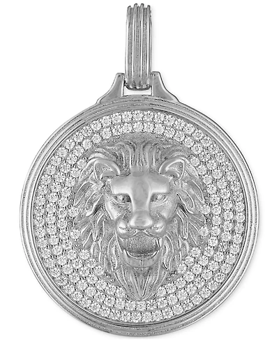 Esquire Men's Jewelry Cubic Zirconia Lion Pendant in Sterling Silver, Created for Macy's