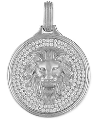 Esquire Men's Jewelry Cubic Zirconia Lion Pendant in Sterling Silver, Created for Macy's