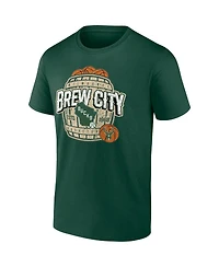 Men's Fanatics Hunter Green Milwaukee Bucks Brew City Hometown Collection T-shirt