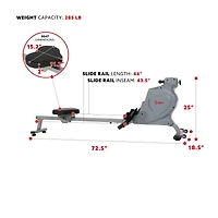 Sunny Health & Fitness Space Efficient Rowing Machine Rower Magnetic Resistance