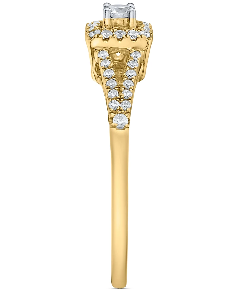 Diamond Halo Bridal Set (1/3 ct. t.w.) in 14k White, Yellow or Rose Gold