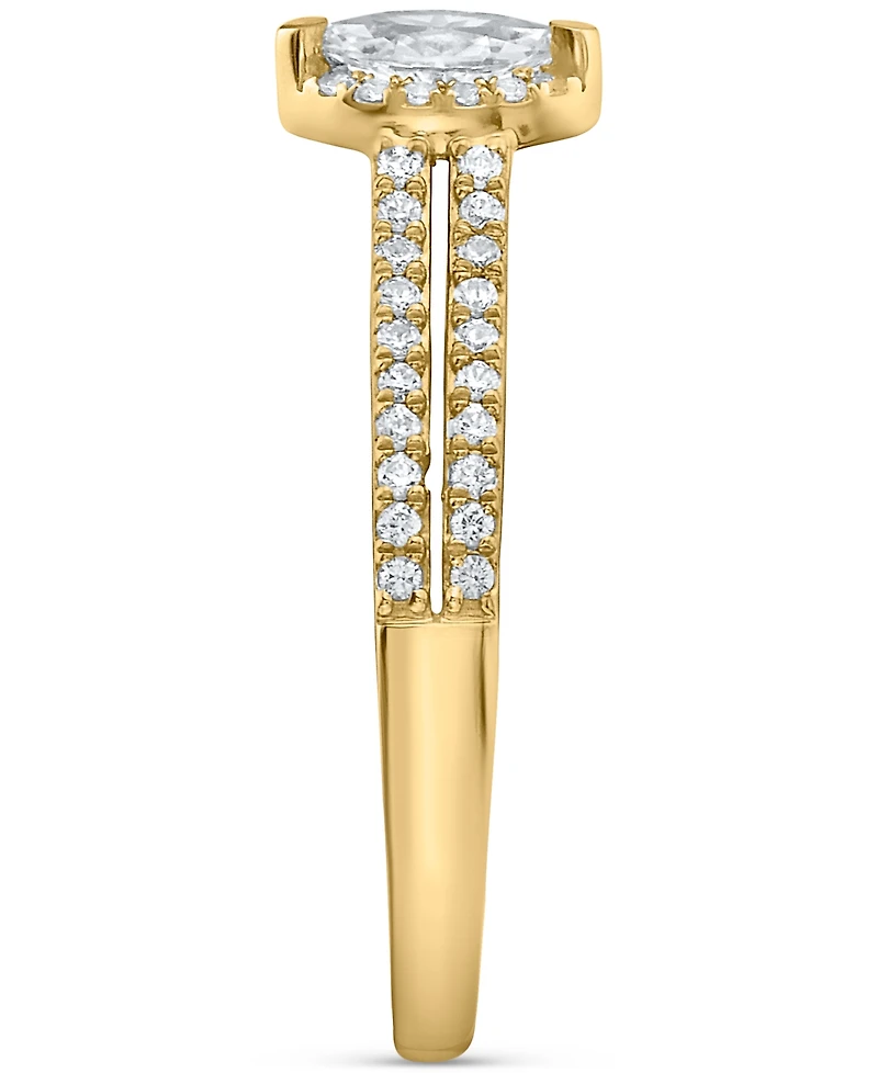 Diamond Marquise Double Row Halo Engagement Ring (1/2 ct. t.w.) 14k White, Yellow or Rose Gold