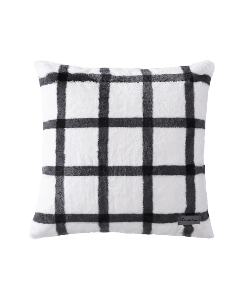 Eddie Bauer Plaid Faux Fur 2-Pc. Throw, 50" x 60" & Decorative Pillow, 20" x 20" Set