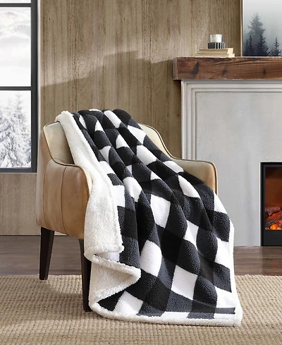 Eddie Bauer Faux Shearling Reversible Throw