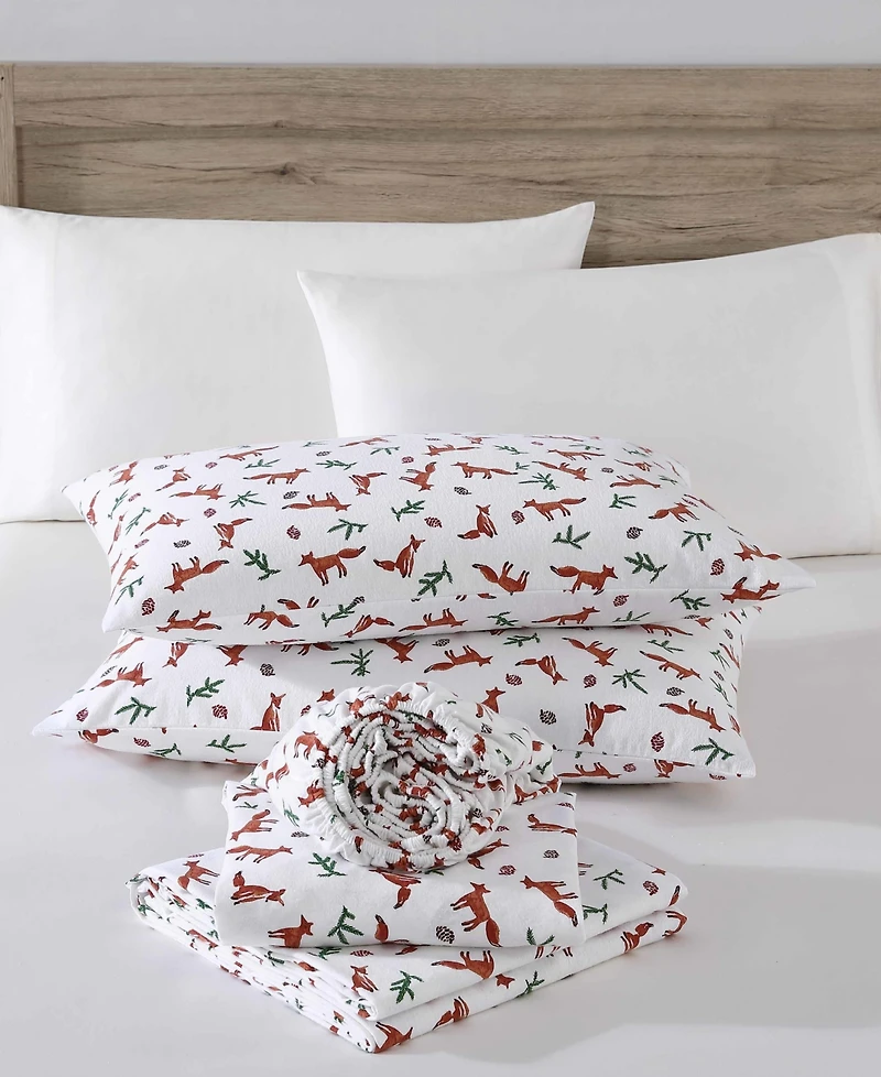 Eddie Bauer Printed Cotton Flannel 3-Pc. Sheet Set, Twin Xl