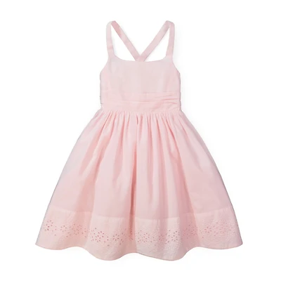 Hope & Henry Big Girls Cotton Special Sun Dress with Embroidered Hem