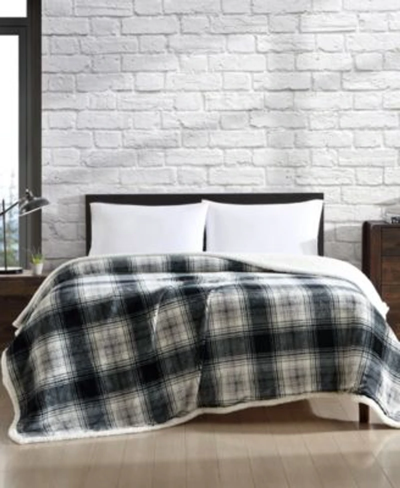 Eddie Bauer Vail Plaid Ultra Soft Plush Fleece Blankets