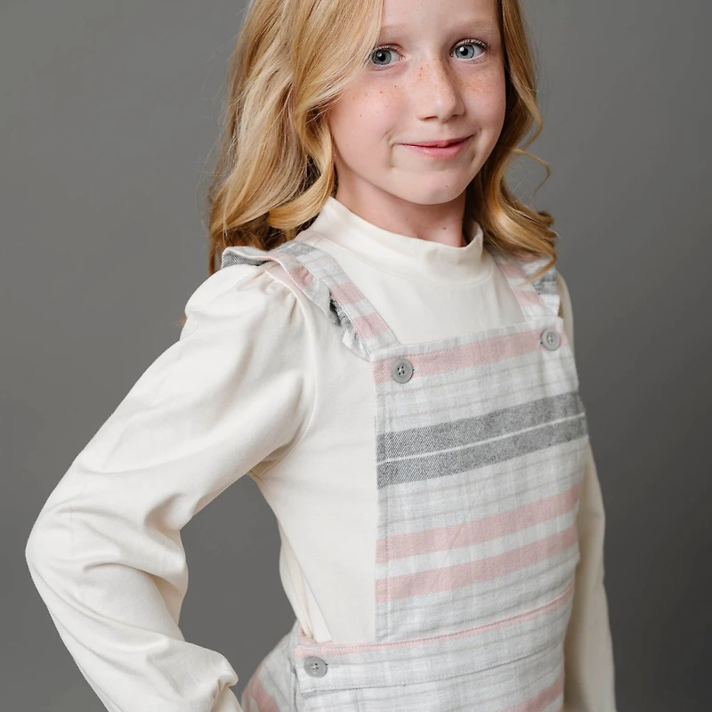 Hope & Henry Little Girls Organic Cotton Sleeveless Ruffle Strap Skirtall