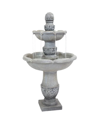 Sunnydaze Decor 50-Inch 2-Tier French Garden Outdoor Water Fountain - Glass Fiber Reinforced Concrete Construction - Dusty Gray