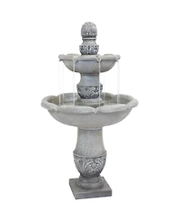 Sunnydaze Decor 50-Inch 2-Tier French Garden Outdoor Water Fountain - Glass Fiber Reinforced Concrete Construction - Dusty Gray