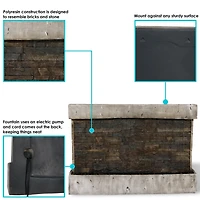 Sunnydaze Decor Ancient Wall 24-Inch Polyresin Wall-Mounted Outdoor Fountain - Electric Submersible Pump - 3-Gallon Water Capacity