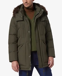 Marc New York Men's Tremont Down Parka with Faux Fur Trimmed Removable Hood