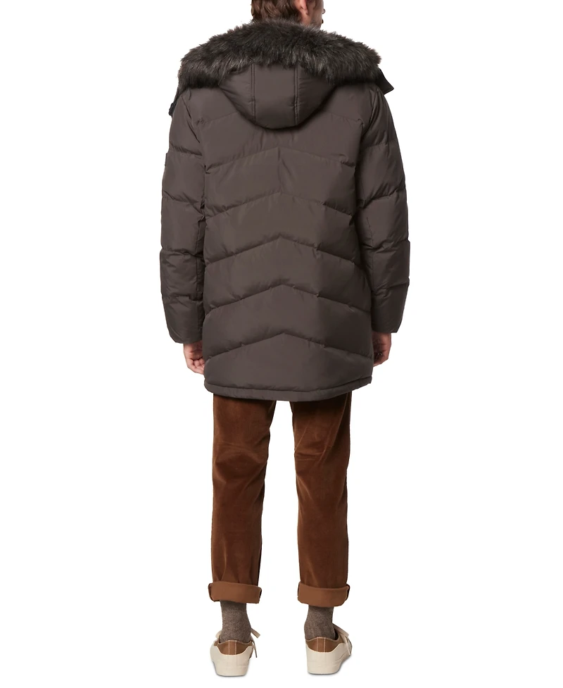 Marc New York Men's Tremont Down Parka with Faux Fur Trimmed Removable Hood