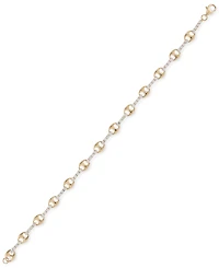 Lab-Grown White Sapphire (2-1/4 ct. t.w.) Link Bracelet in 14k Gold-Plated Sterling Silver