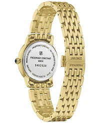 Frederique Constant Women's Swiss Slimline Diamond (1/20 ct. t.w.) Gold-tone Stainless Steel Bracelet Watch 30mm