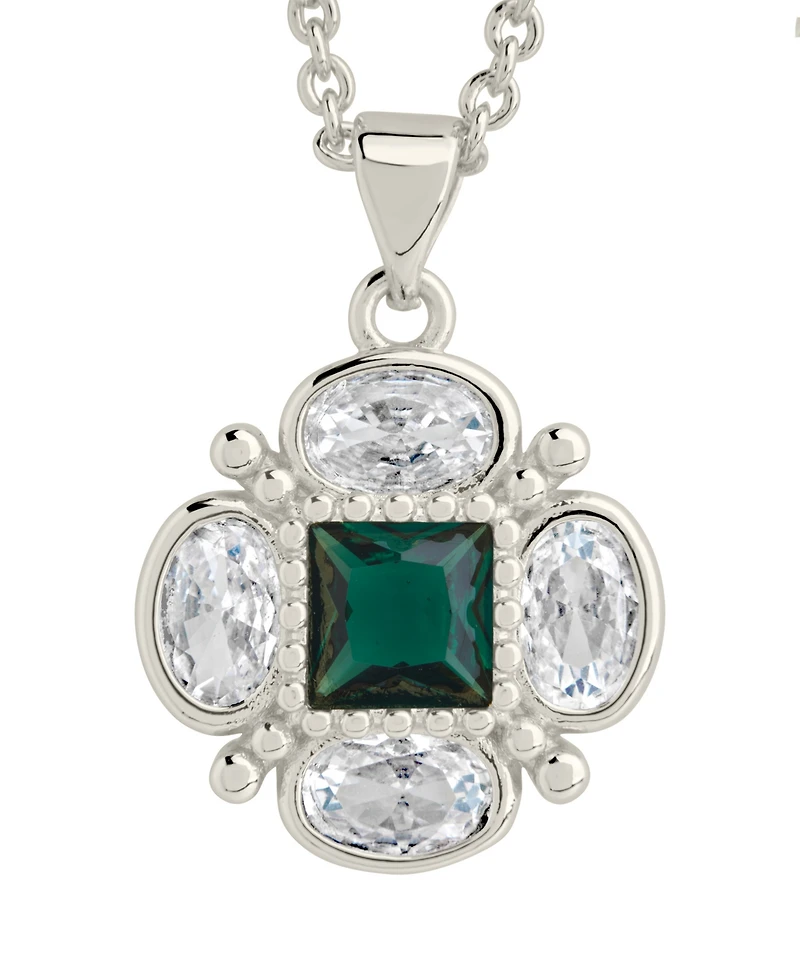 Sterling Forever Cubic Zirconia Hermia Pendant Necklace