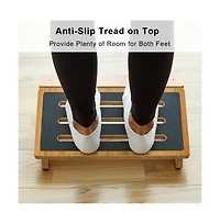 Strongtek Under Desk Footrest, Slanted Non-slip Wooden Step Stool For Home And Office