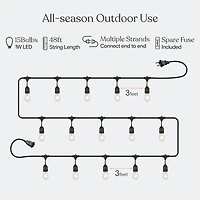 Brightech Ambience Pro 48 ft. Indoor/Outdoor Led Weatherproof 1-Watt String Lights