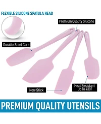 4pcs Silicone Spatula Set - Heat Resistant Silicone Tools for Cooking, Baking & Mixing