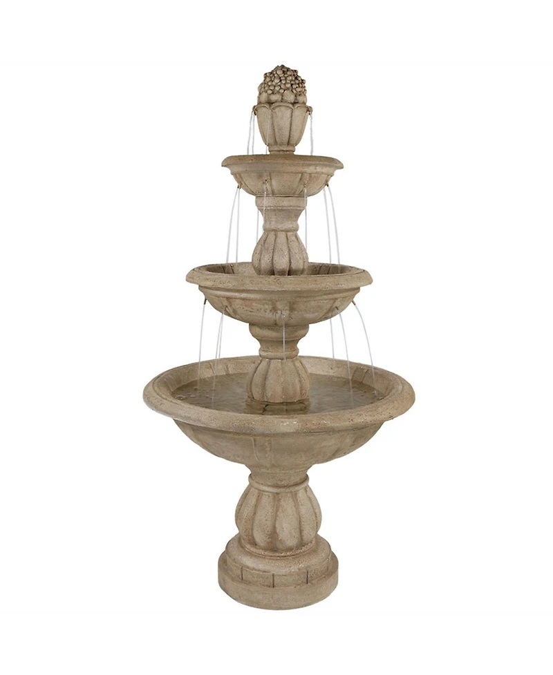 61" H Electric Polyresin and Fiberglass 3-Tier Cornucopia Outdoor Water Fountain