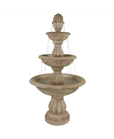 61" H Electric Polyresin and Fiberglass 3-Tier Cornucopia Outdoor Water Fountain