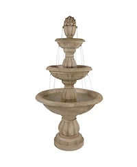 61" H Electric Polyresin and Fiberglass 3-Tier Cornucopia Outdoor Water Fountain