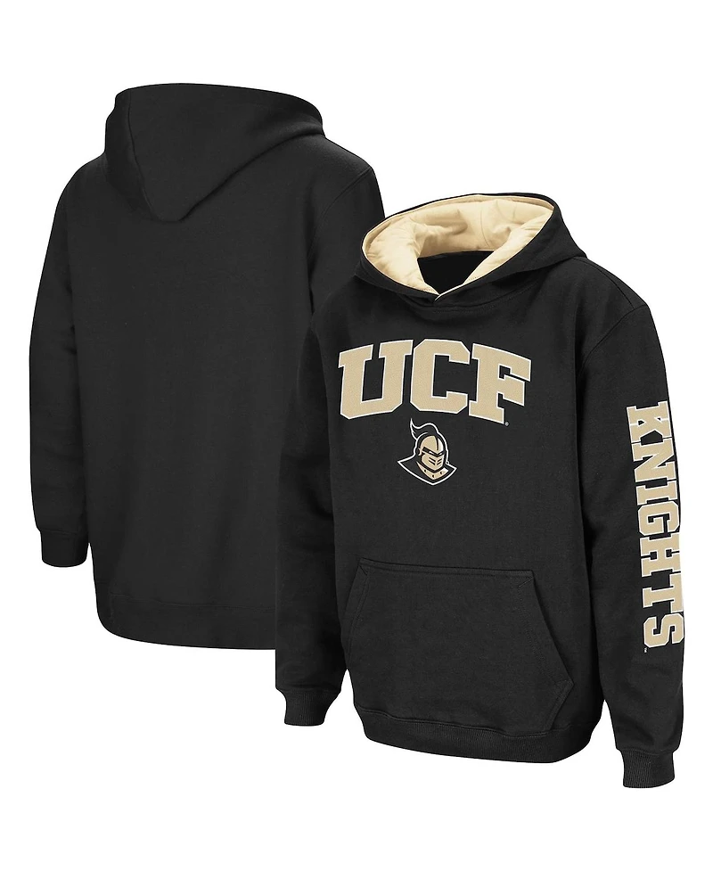Youth Boys Colosseum Black Ucf Knights 2-Hit Team Pullover Hoodie