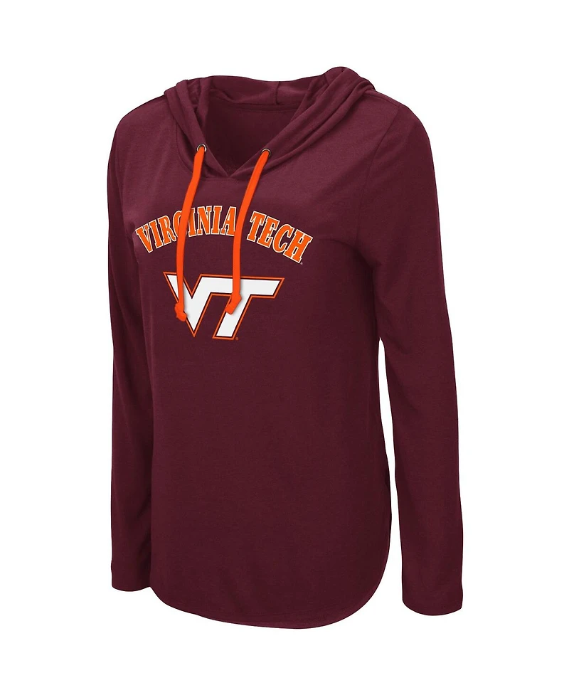 Women's Colosseum Maroon Virginia Tech Hokies My Lover Hoodie Long Sleeve T-shirt