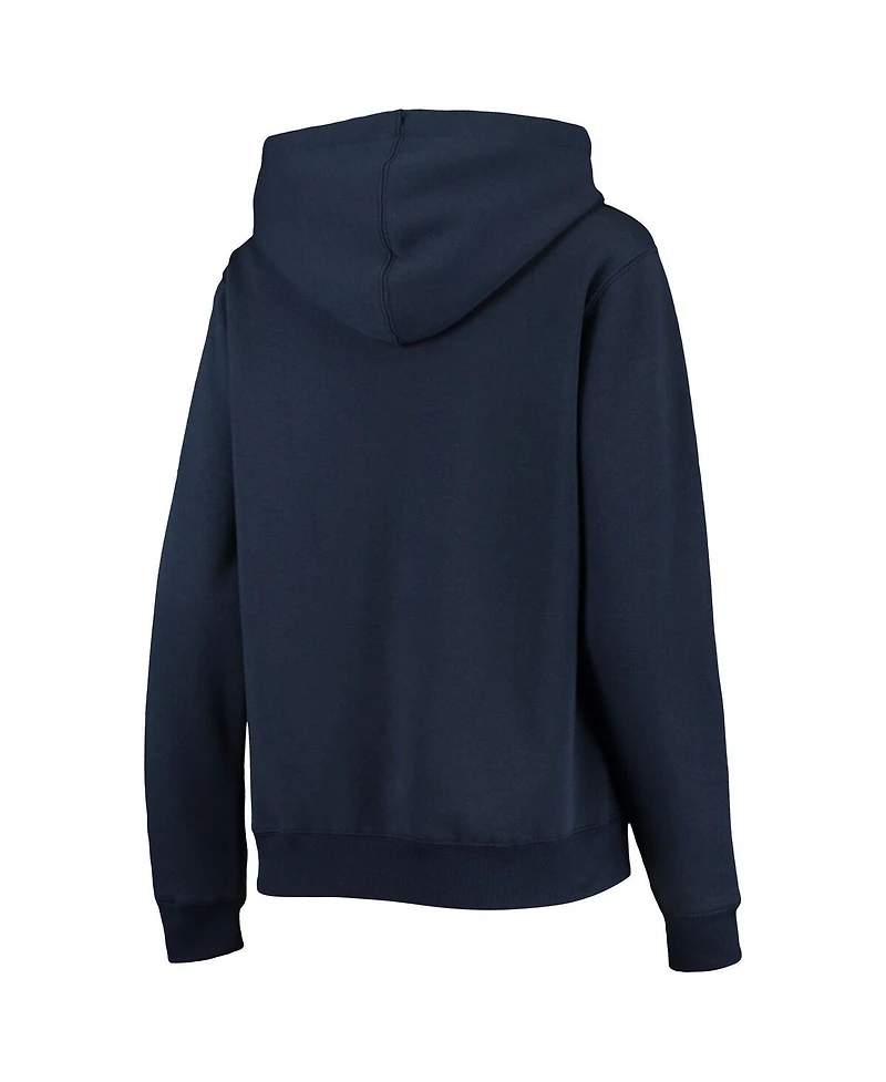 Women's Colosseum Navy Michigan Wolverines Big Logo Team Pullover Hoodie