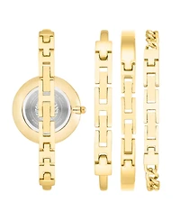 Anne Klein Women's Gold-Tone Alloy Bangle Watch 32mm and Bracelet Set