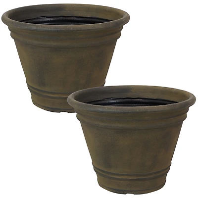 Franklin 20" Outdoor Plant Pot - Uv-Resistant Polyresin Flowerpot for Indoor or Outdoor Use - Sable