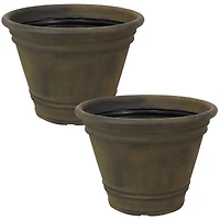 Franklin 20" Outdoor Plant Pot - Uv-Resistant Polyresin Flowerpot for Indoor or Outdoor Use - Sable