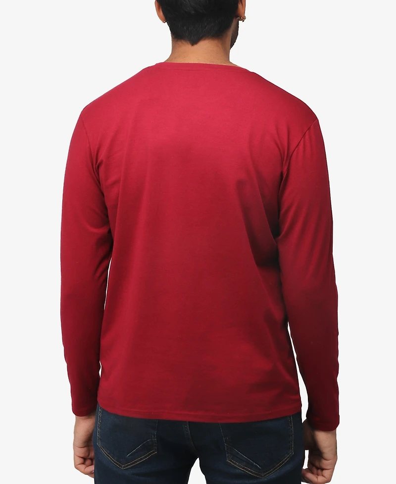 X-Ray Men's Soft Stretch Crew Neck Long Sleeve T-shirt