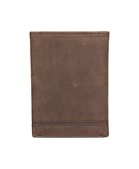 Lucky Brand Men's Grooved Leather Trifold Wallet