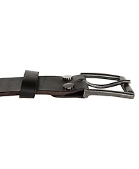 Lucky Brand Men's Leather Jean Belt with Roller Buckle and Rivets